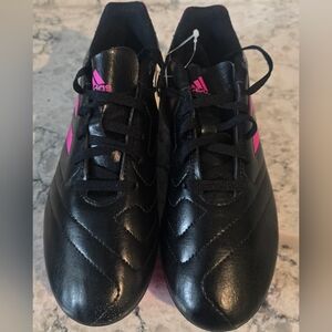 Adidas Black and Pink Athletic Cleats